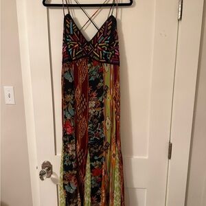 Anthropologie Colorful Patterned Maxi Dress
